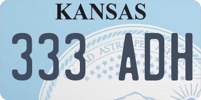 KS license plate 333ADH