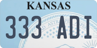 KS license plate 333ADI