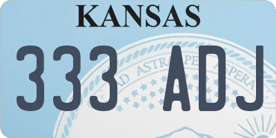 KS license plate 333ADJ