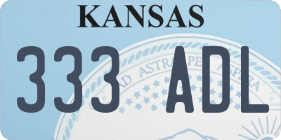 KS license plate 333ADL
