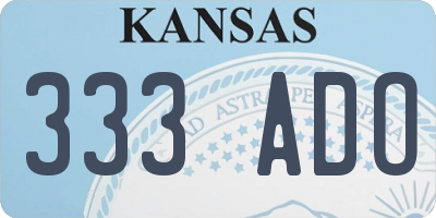 KS license plate 333ADO