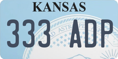 KS license plate 333ADP