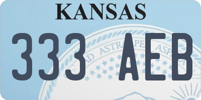 KS license plate 333AEB