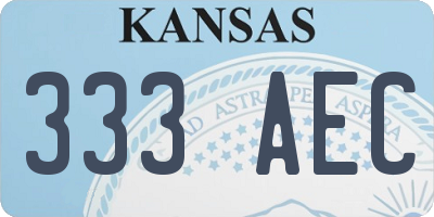 KS license plate 333AEC