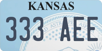 KS license plate 333AEE
