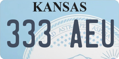 KS license plate 333AEU