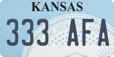 KS license plate 333AFA