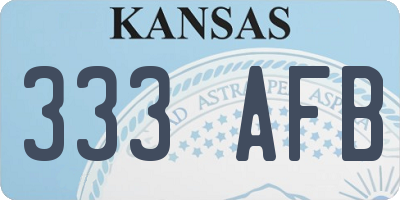 KS license plate 333AFB