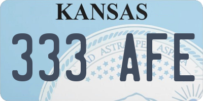 KS license plate 333AFE