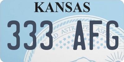 KS license plate 333AFG