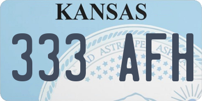 KS license plate 333AFH