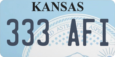 KS license plate 333AFI