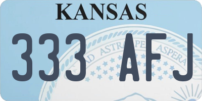 KS license plate 333AFJ