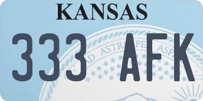 KS license plate 333AFK