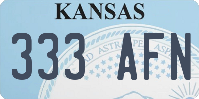 KS license plate 333AFN