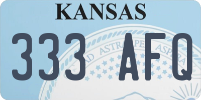 KS license plate 333AFQ
