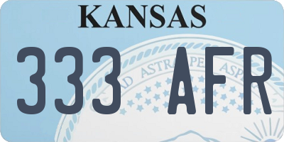 KS license plate 333AFR
