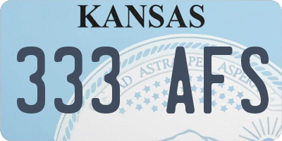 KS license plate 333AFS