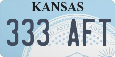 KS license plate 333AFT