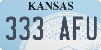 KS license plate 333AFU