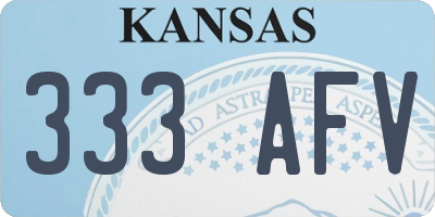 KS license plate 333AFV