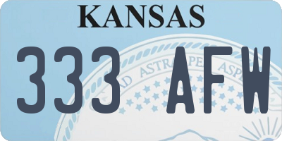 KS license plate 333AFW