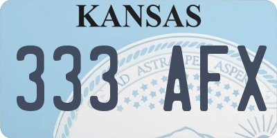 KS license plate 333AFX