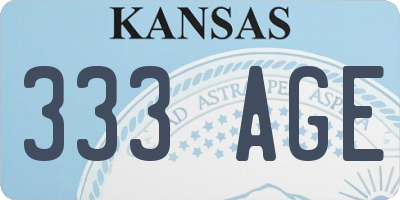 KS license plate 333AGE