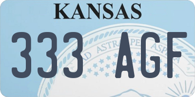 KS license plate 333AGF