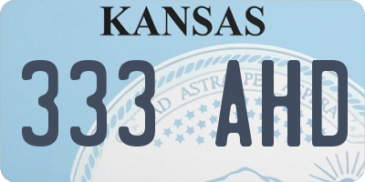 KS license plate 333AHD