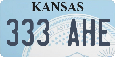KS license plate 333AHE