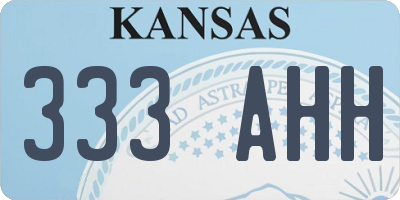 KS license plate 333AHH