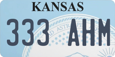 KS license plate 333AHM