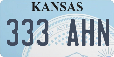 KS license plate 333AHN