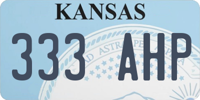 KS license plate 333AHP