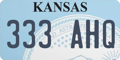 KS license plate 333AHQ