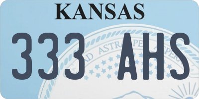 KS license plate 333AHS