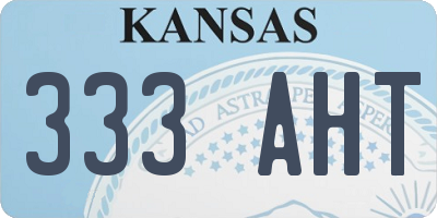 KS license plate 333AHT