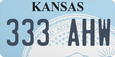 KS license plate 333AHW