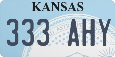 KS license plate 333AHY