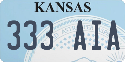 KS license plate 333AIA