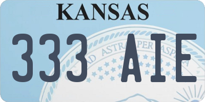 KS license plate 333AIE
