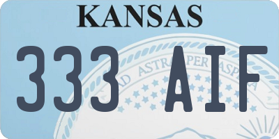 KS license plate 333AIF
