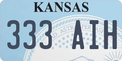 KS license plate 333AIH