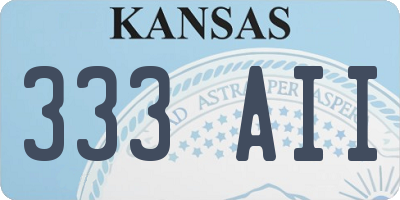 KS license plate 333AII