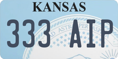 KS license plate 333AIP