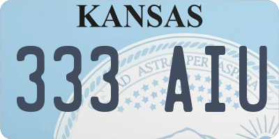 KS license plate 333AIU