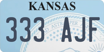 KS license plate 333AJF