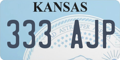 KS license plate 333AJP