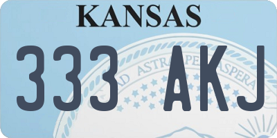 KS license plate 333AKJ